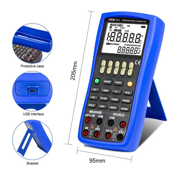 Victor 14+ Temperature Calibrator High Precision Output Temperature Verification Detector User Calibration Source Thermocouple