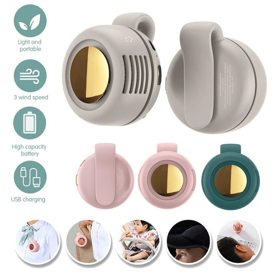 Electric Mini Fans Whirlwind Leafless Fan With Portable Button Design USB Charging Silent Mini Fan For Home And Outdoor Travel